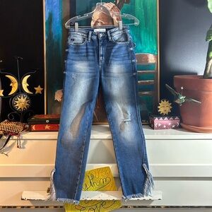 KanCan Jeans Womens 7/27 High Rise Skinny Stonewash Blue Denim